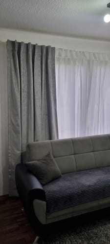 Customer photo review of Yarn Linen Look Sheer Custom Curtain