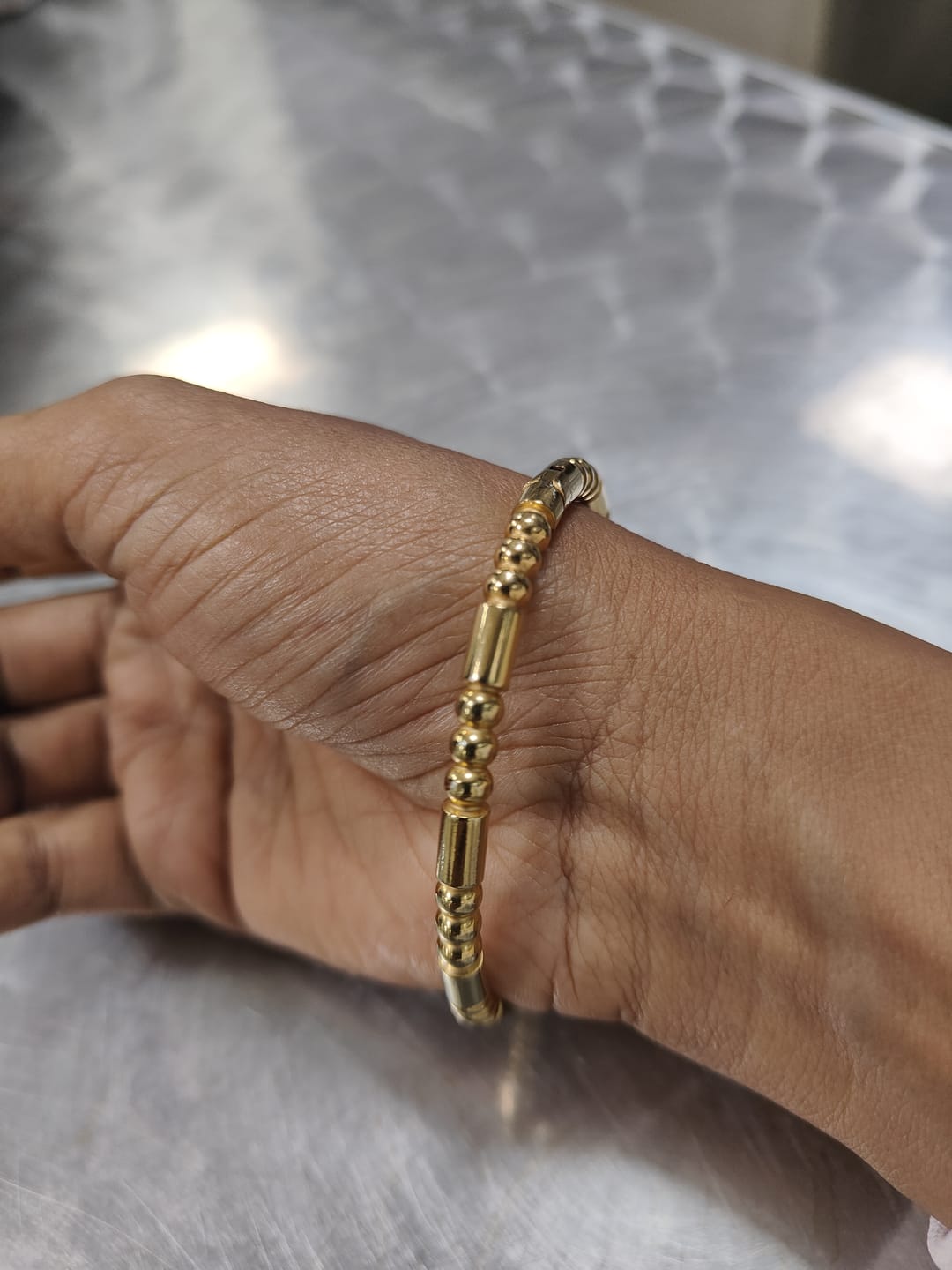 Customer photo review of Golden Stream Bangle Bracelet