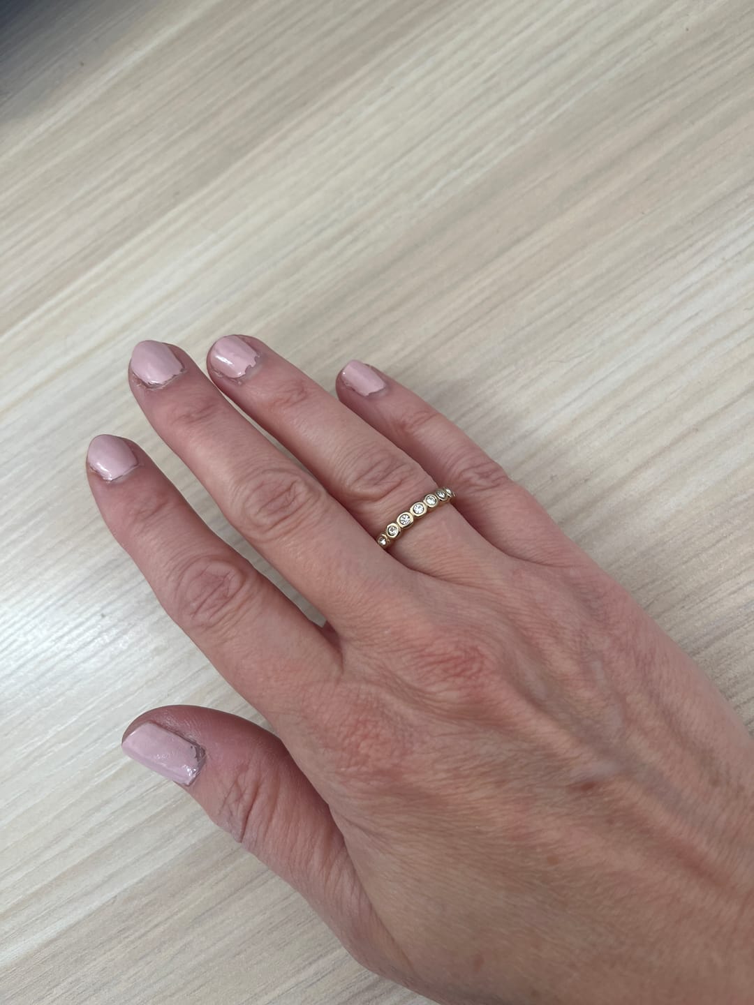 Customer photo review of Bezel Tennis Ring