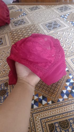 Customer photo review of Maroon Doreen Bra - Cotton Full Coverage Non-Padded Wirefree Bra