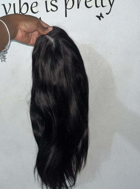 Customer photo review of MORE FACE Pre-bleached Straight Hair Wear Go Glueless Wig 7x5 Pre-cut HD Lace Pre-plucked