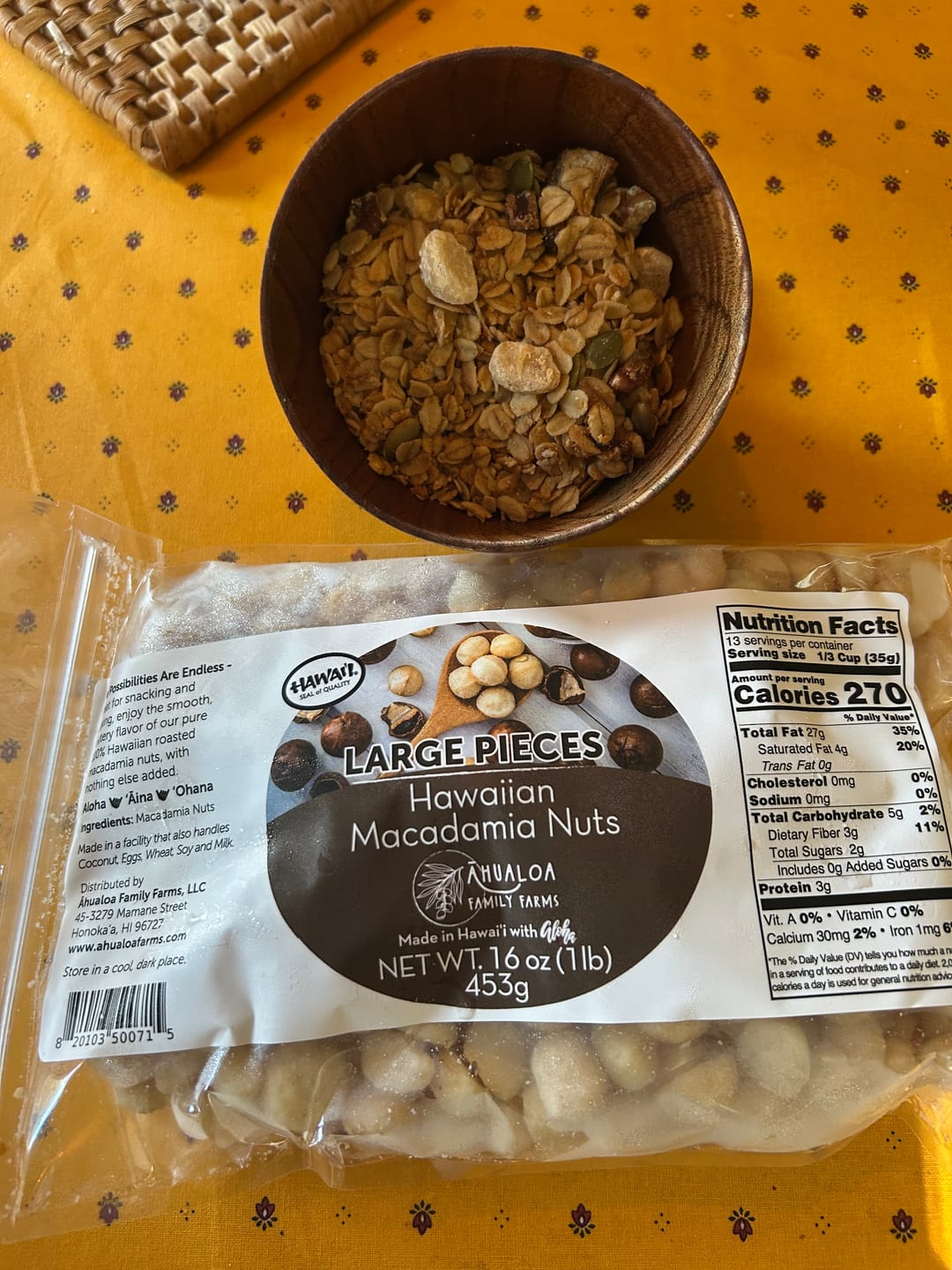 Customer photo review of Hawaiian Macadamia Nut Large Pieces