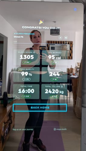 Customer photo review of MAGIC AI: Fitness Smart Mirror