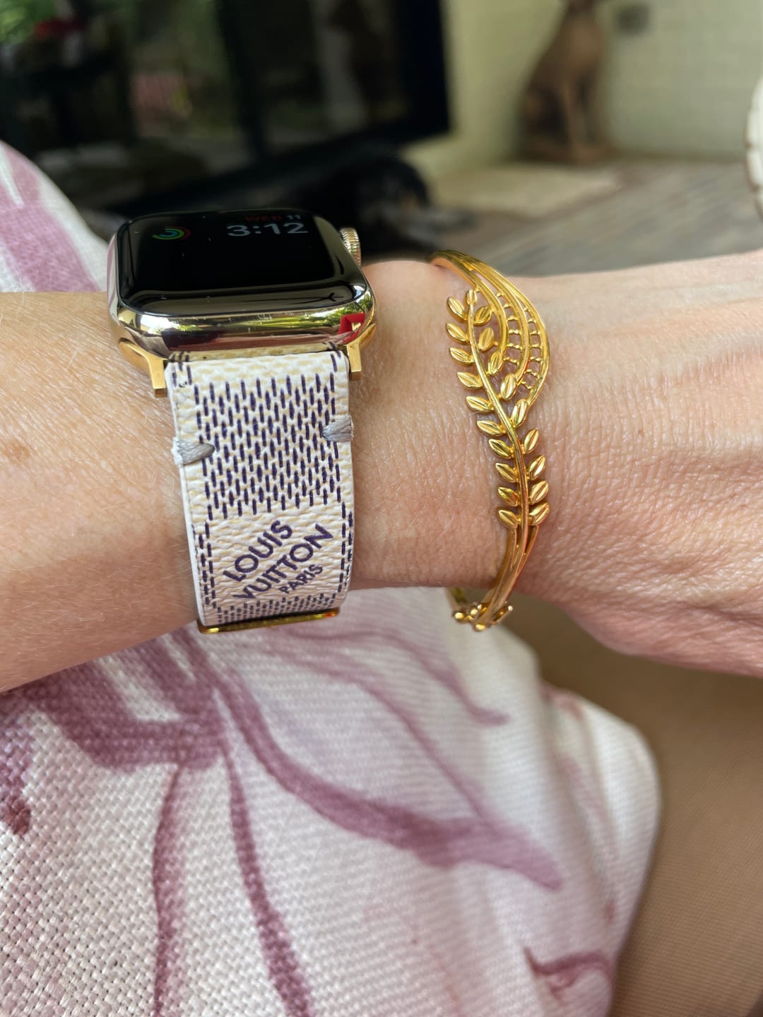Customer photo review of Apple Watch Band Repurposed Classic LV Monogram Damier Azur