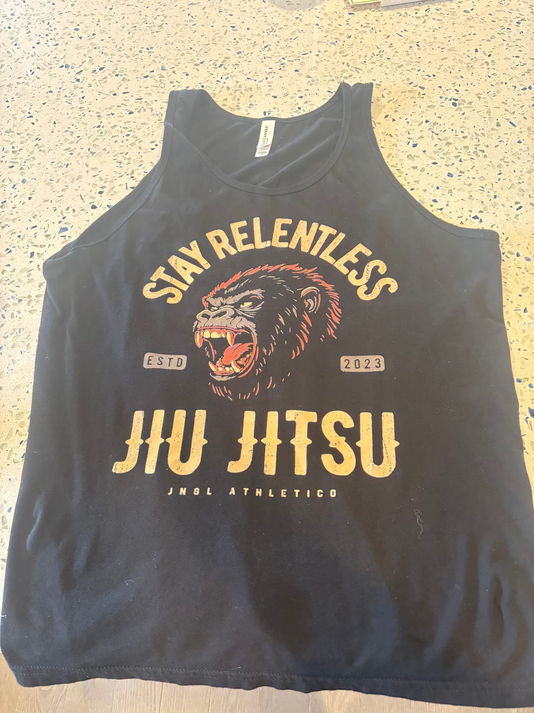 Customer photo review of Stay Relentless Gorilla - Tank Top