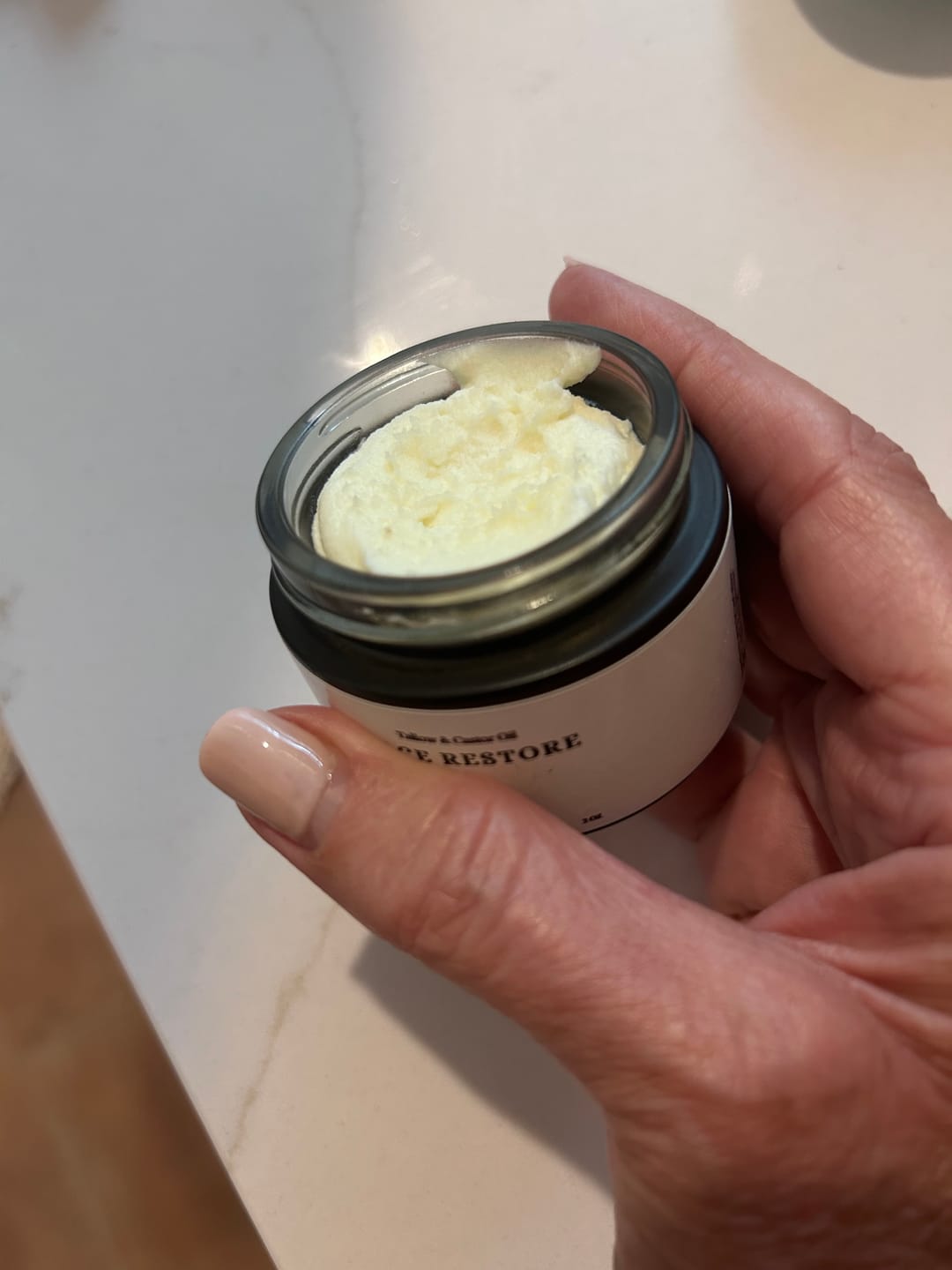 Customer photo review of Tallow & Castor Oil Face Restore