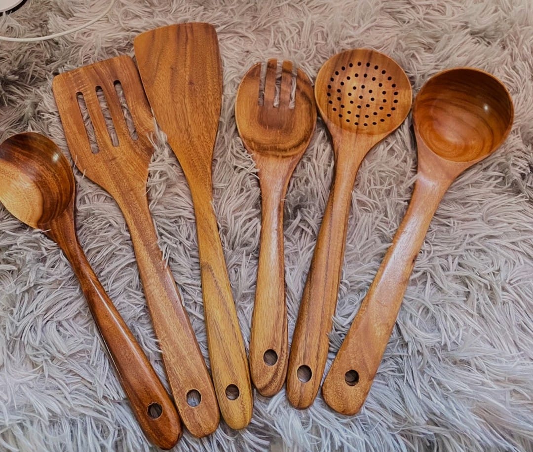 Customer photo review of Wooden Teak Utensils Set - 50% OFF SALE