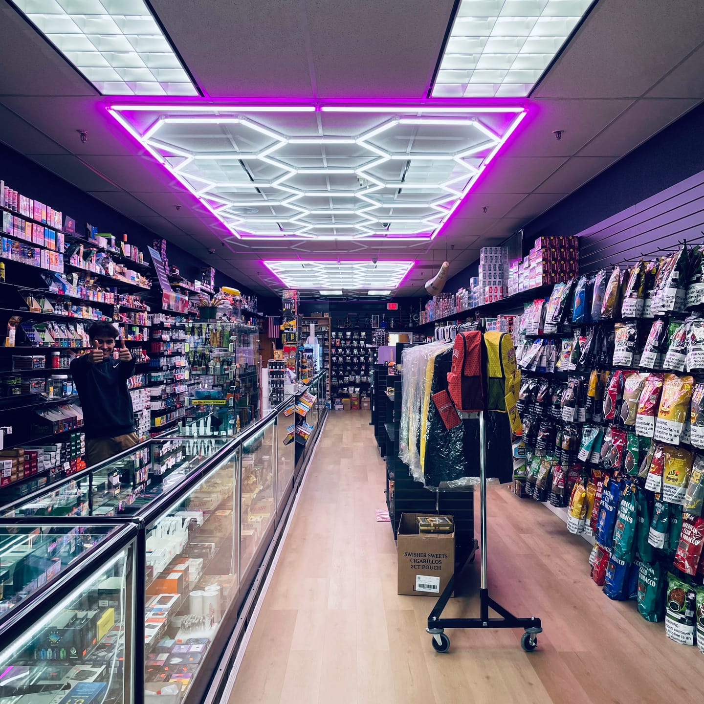 Customer photo review of Color Hexagon Garage Grid Light