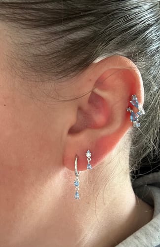 Customer photo review of Dangle flaback Blue/Silver