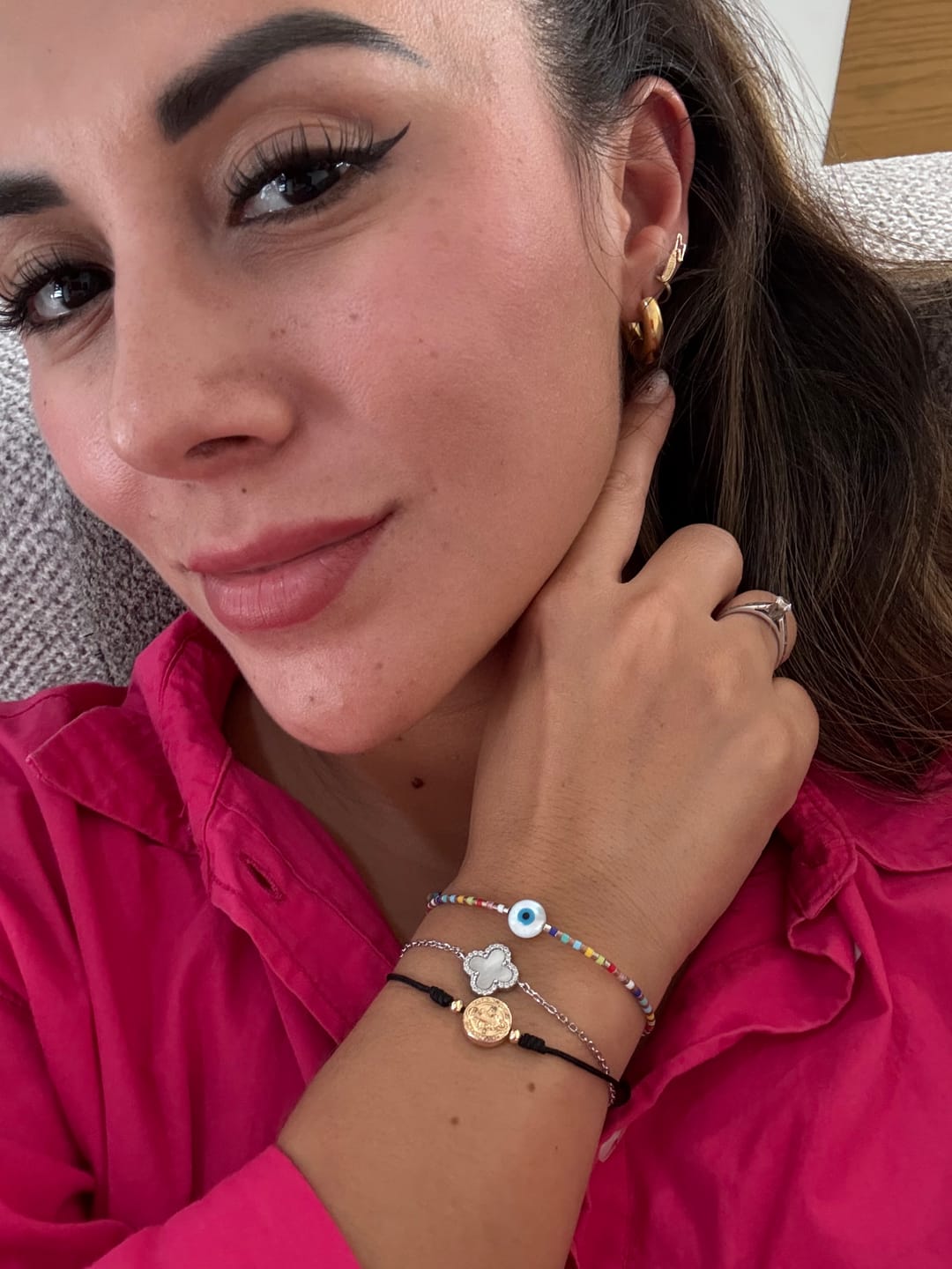 Customer photo review of Pulsera Chaquiras Con Ojo Turco