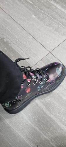 Customer photo review of Herbology Boots - Vegan Leather Doc-Style Boots with Durable Stitched on Soles