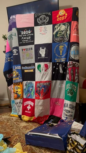 Customer photo review of Classic T-Shirt Blanket