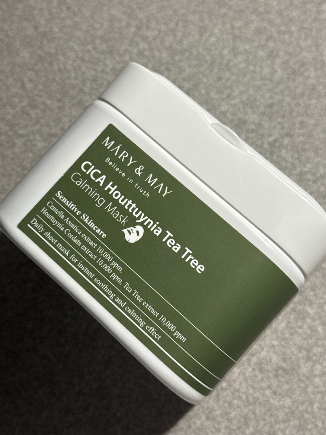 Customer photo review of Masku komplekts Mary&May Cica Houttuynia Tea Tree Calming Mask