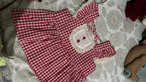 Customer photo review of Plaid Mushroom Shorts Set