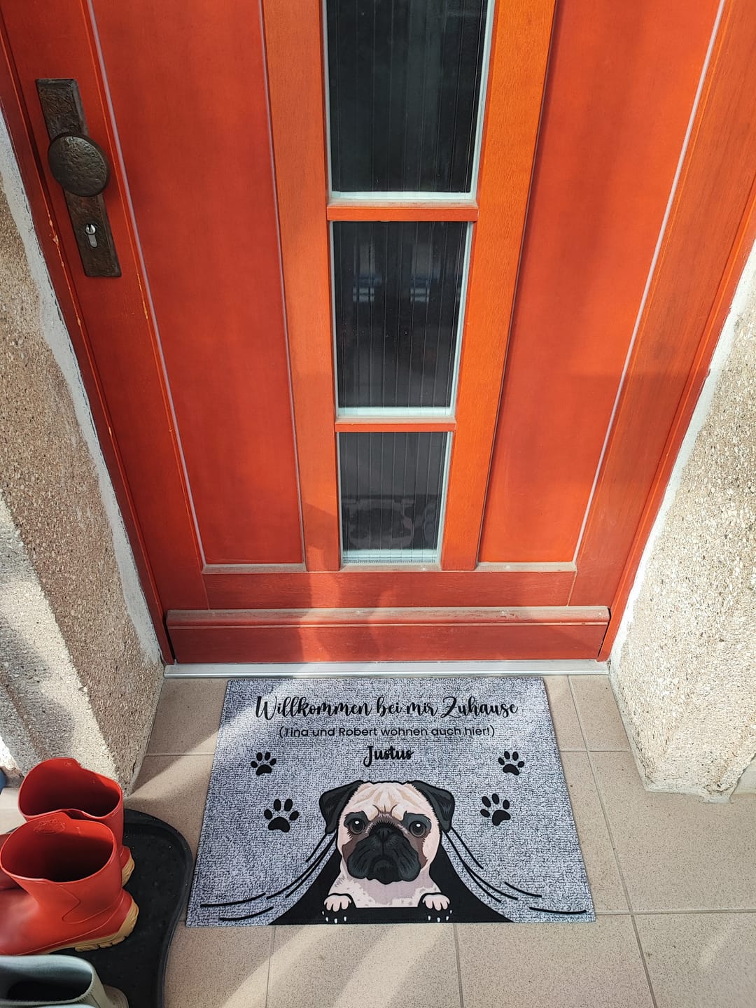 Customer photo review of Bei mir Zuhause - Individuelle Fußmatte