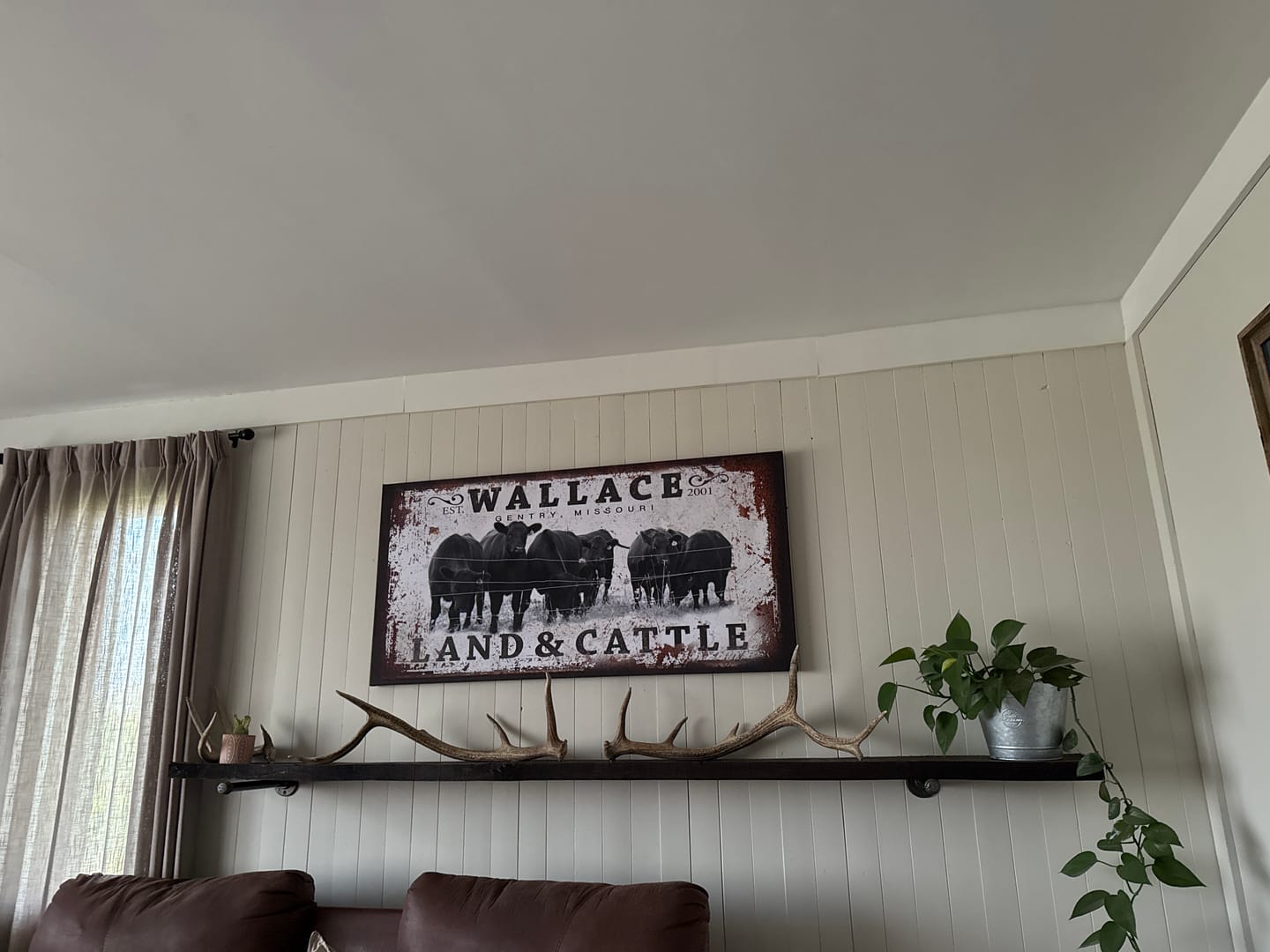 Customer photo review of Cattle Ranch Sign Personalized for Land & Cattle - Metal & Canvas
