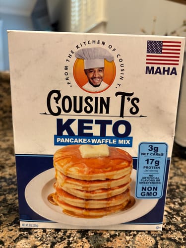 Customer photo review of Cousin T's Gourmet Keto Pancake Mix