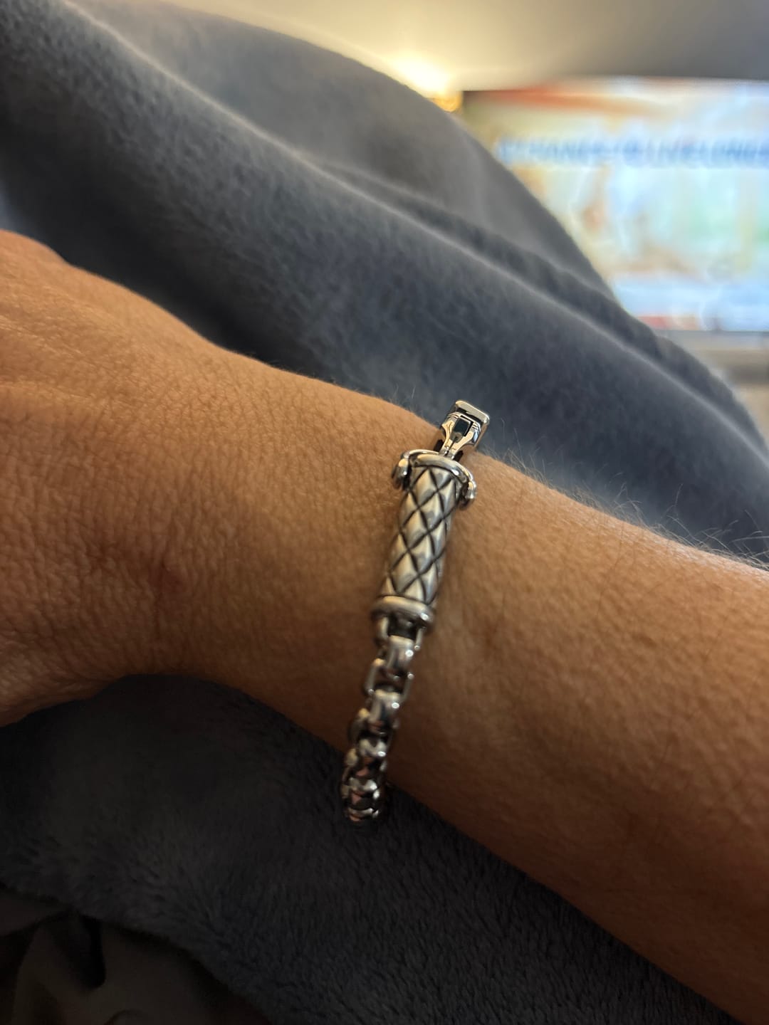 Customer photo review of Rugged Cylinder Urn Bracelet