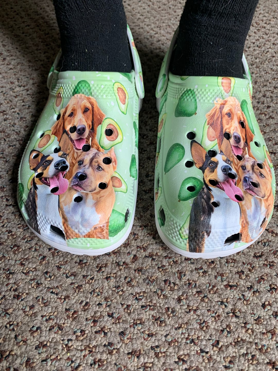 Customer photo review of Custom Clogs With Pet Face | Personalized Gift For Pet Lovers | Avocado Photo