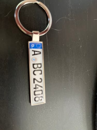 Customer photo review of Kennzeichen Schlüsselanhänger Mini Nummernschild Metall
