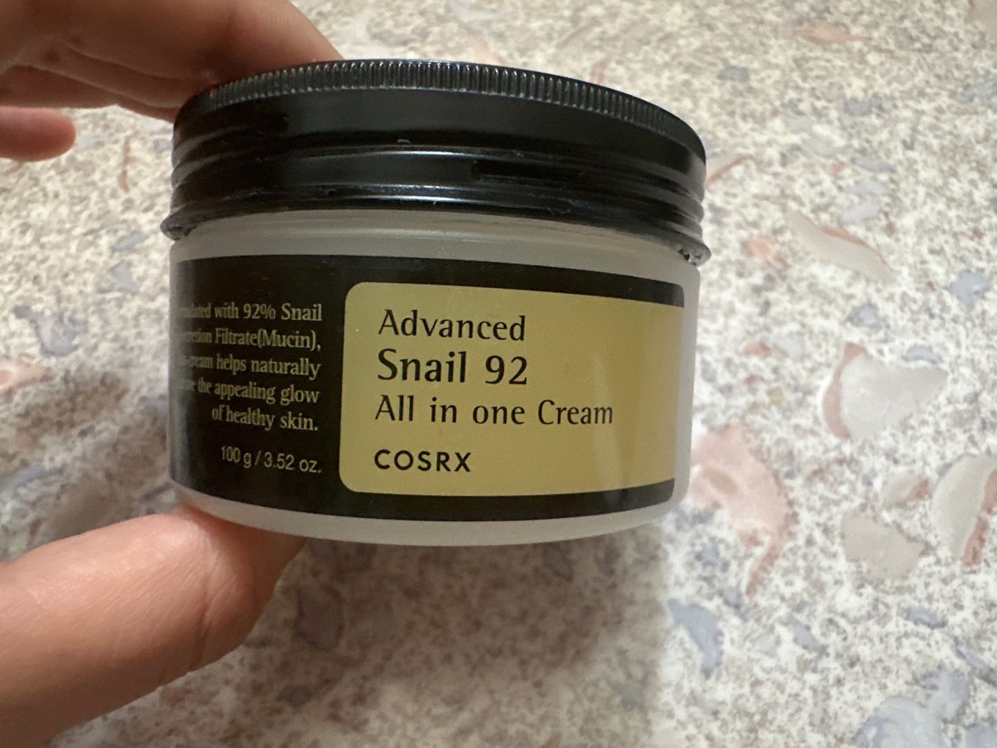 Customer photo review of COSRX - Crème hydratante Advanced Snail 92 tout en un - 100g