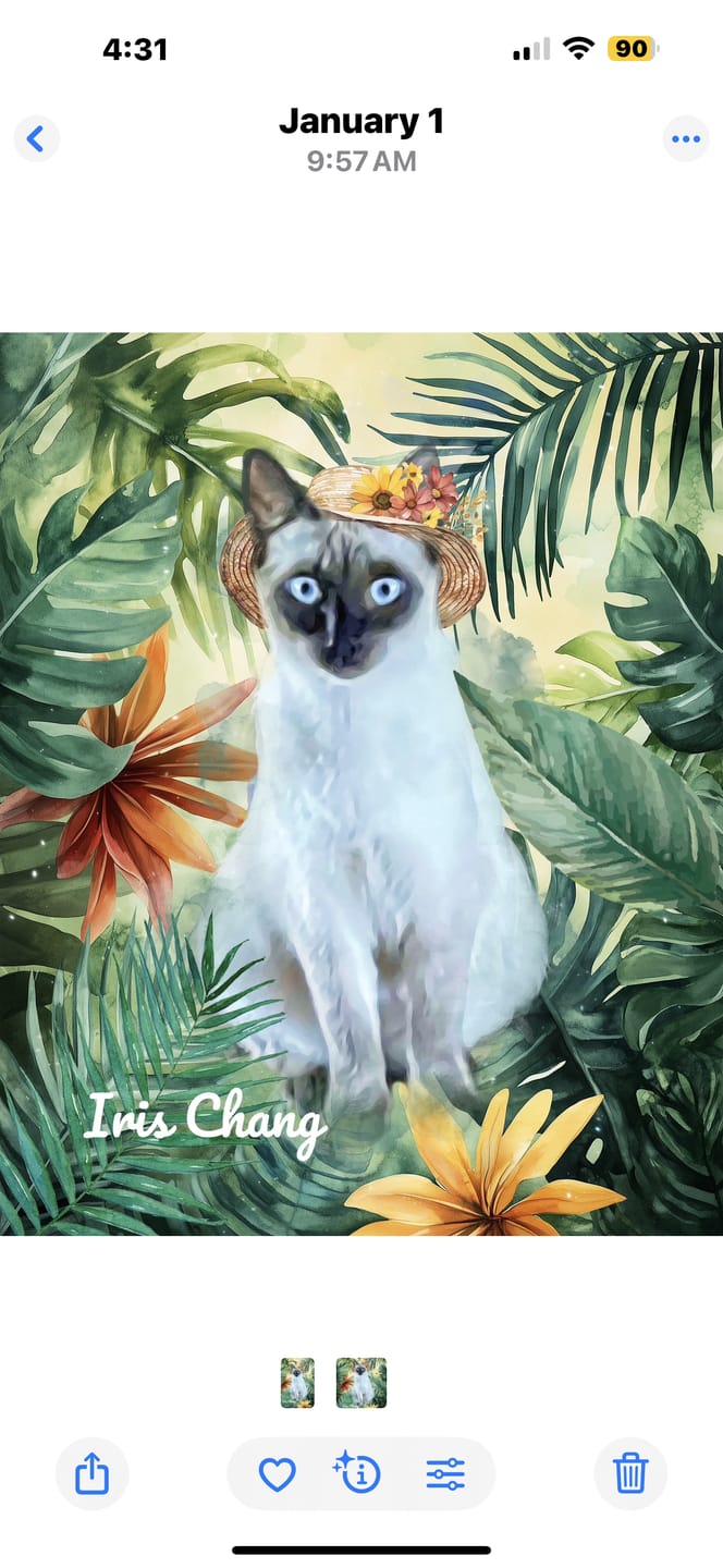 Customer photo review of Custom Watercolor Pet Portrait – SummerTime (ST)