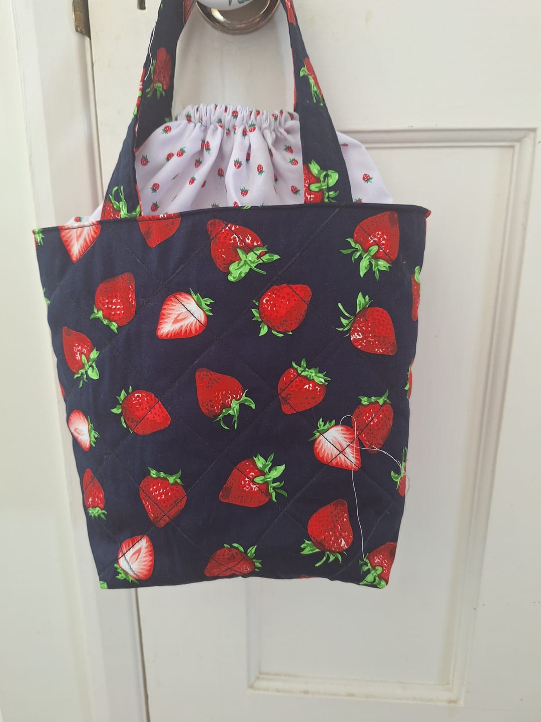 Customer photo review of Strawberry Rose & Hubble Cotton Poplin Fabric