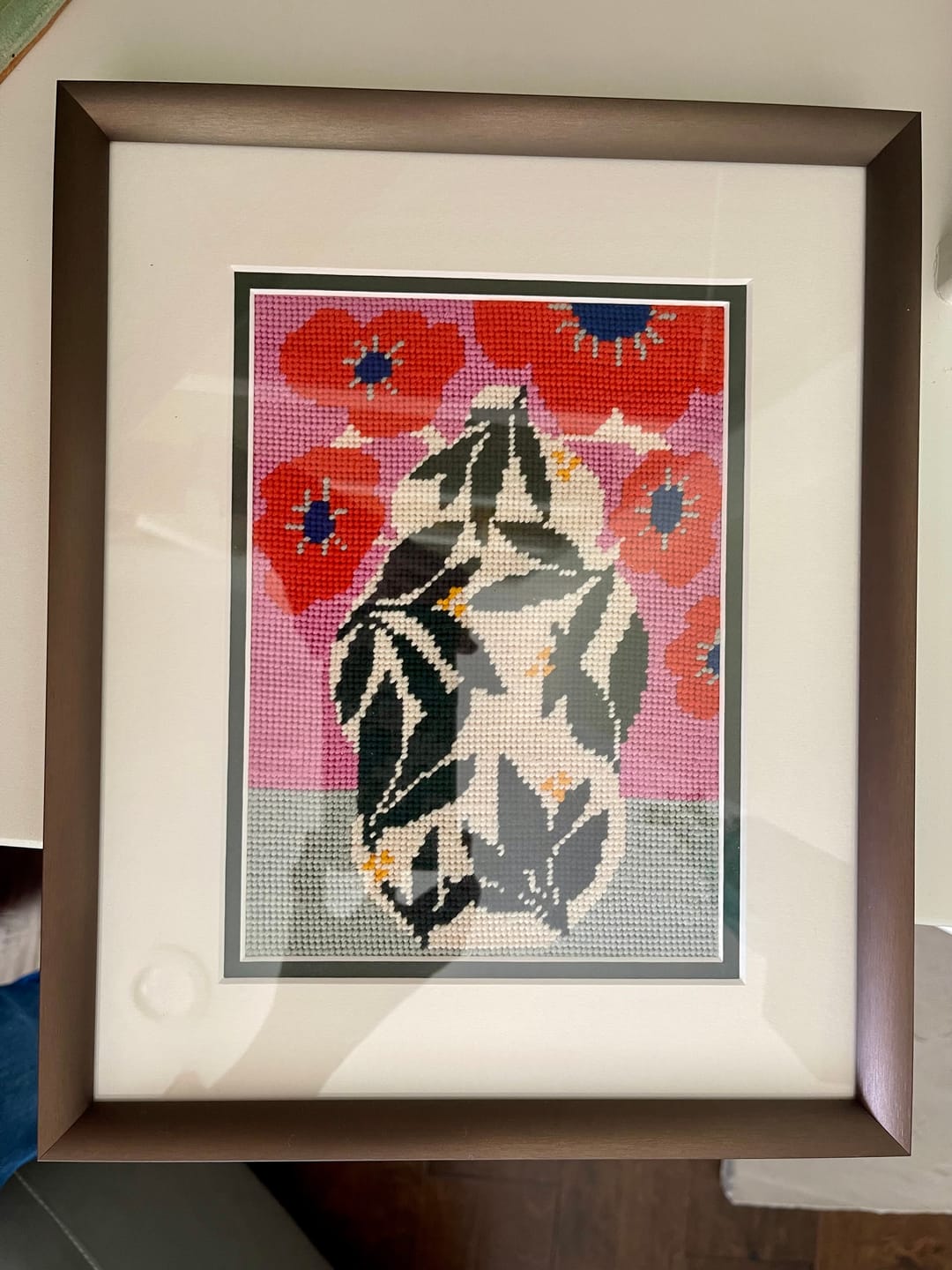 Customer photo review of Poppy Pot Needlepoint Kit