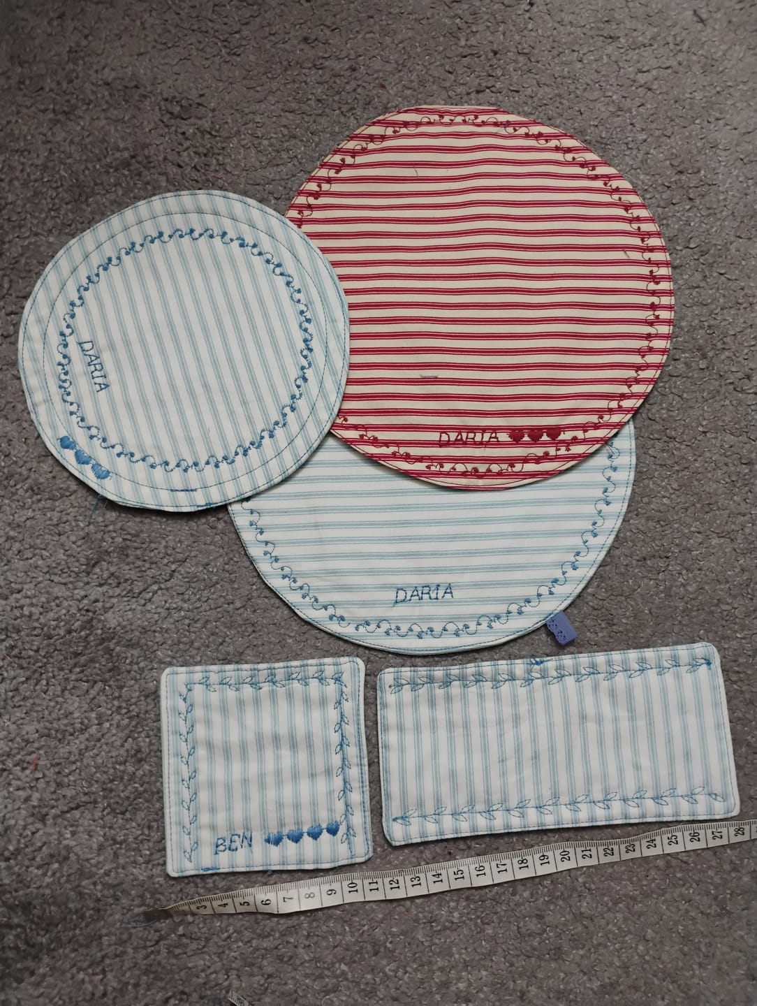 Customer photo review of Ticking Stripes Rose & Hubble Cotton Poplin Fabric