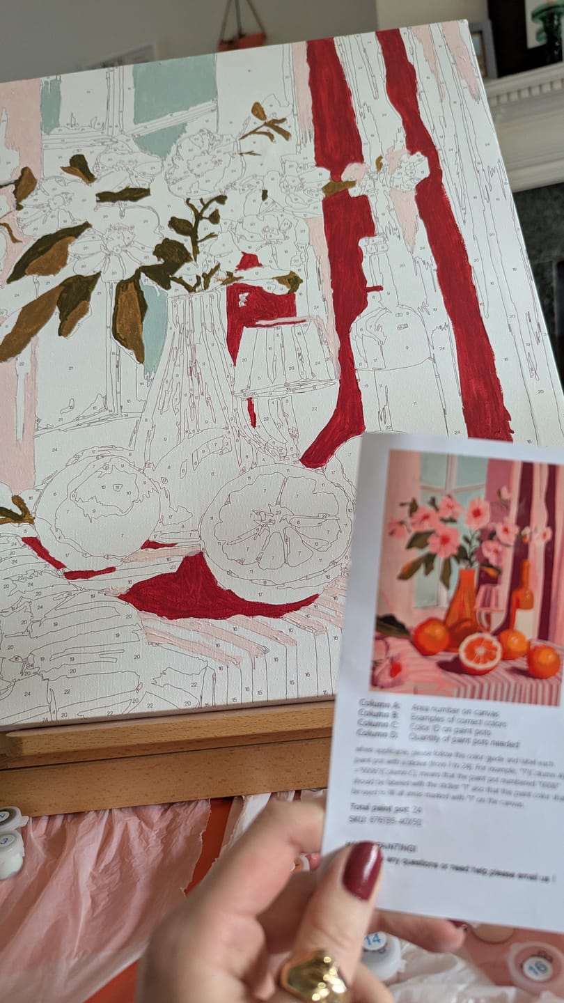Customer photo review of Orange Wine and Flowers | Paint by Numbers