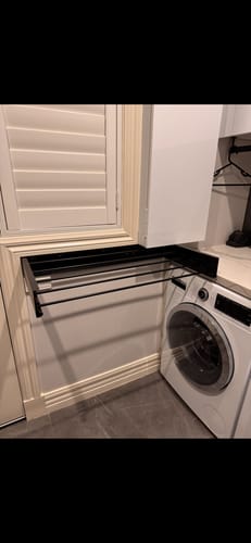 Customer photo review of Wall Mounted Drying Rack - Foldable Indoor and Outdoor Drying Rack
