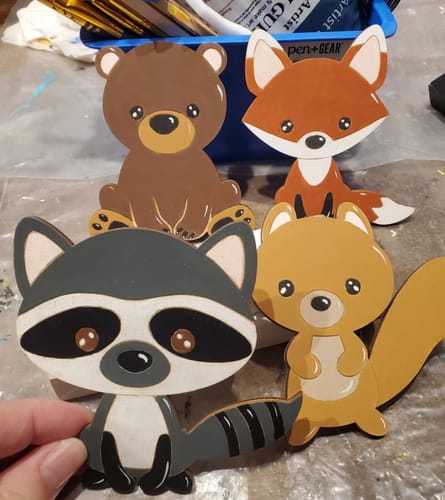 Customer photo review of Unfinished Wood Etched Crab Shape | Paint By Line Crafts | up to 30" DIY