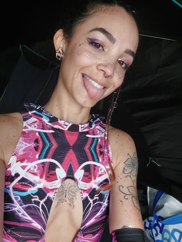 Customer photo review of Tunderstruck Magenta Keyhole Romper