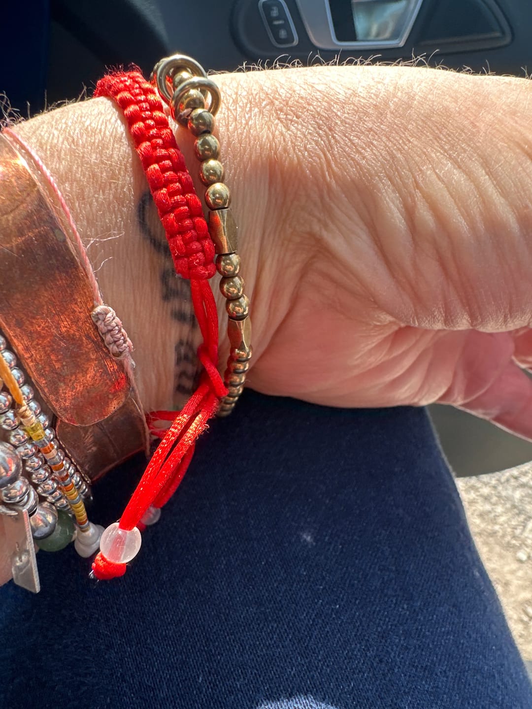 Customer photo review of Buddha Stones Wealth Self Care Copper Brass Beads Design Couple Bracelet