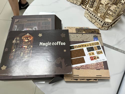 Customer photo review of Magical Coffee Shop DIY Book Nook Kit