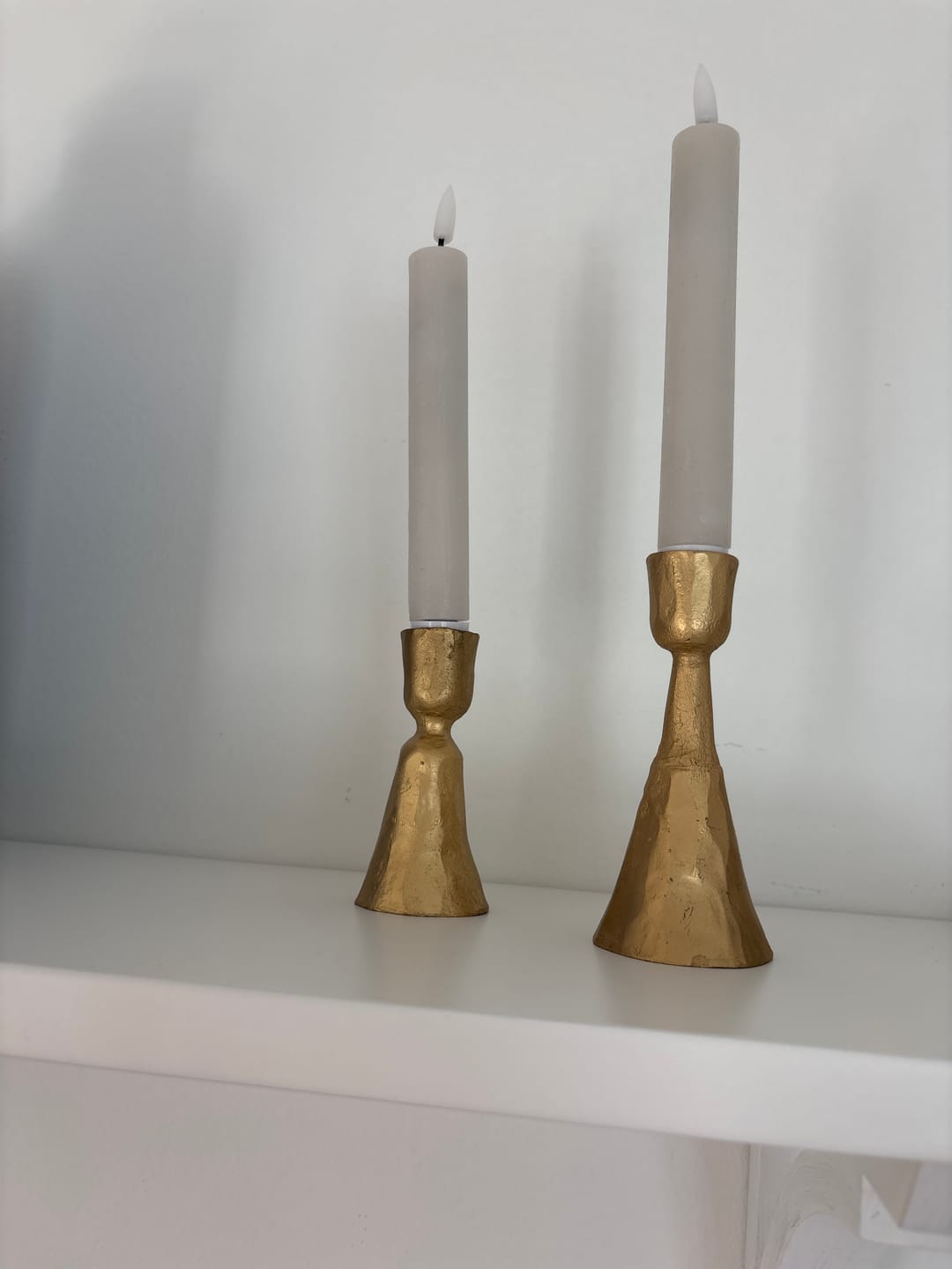 Customer photo review of Gold Taper Candle Holder | Set of 2