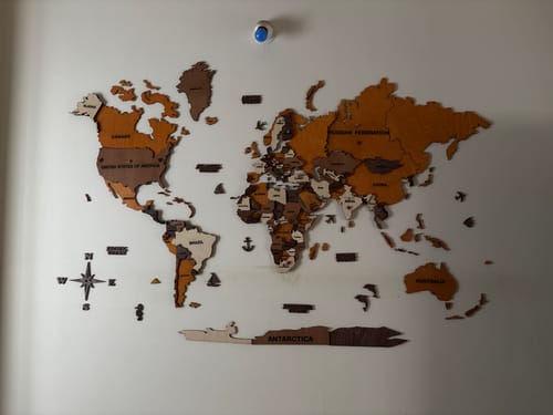 Customer photo review of Set of Flags Push Pins for Wall Map