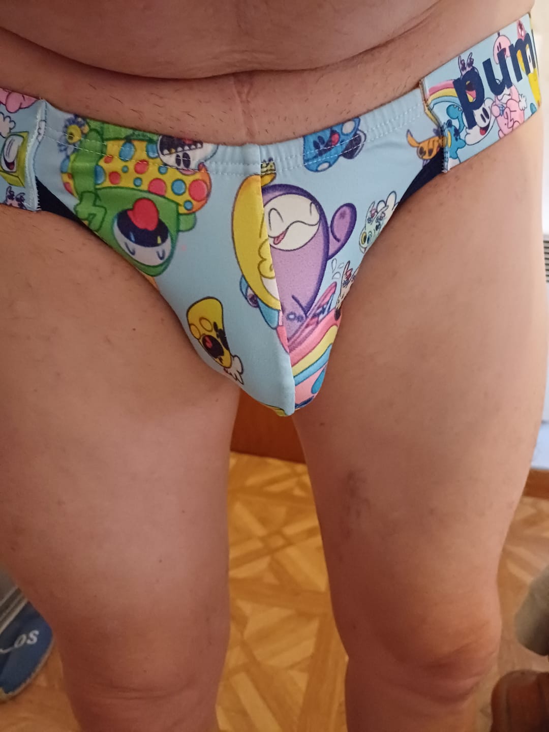 Customer photo review of 2 Pack Men's Cartoon High-Cut Breathable Bikini