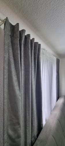 Customer photo review of Yarn Linen Look Sheer Custom Curtain