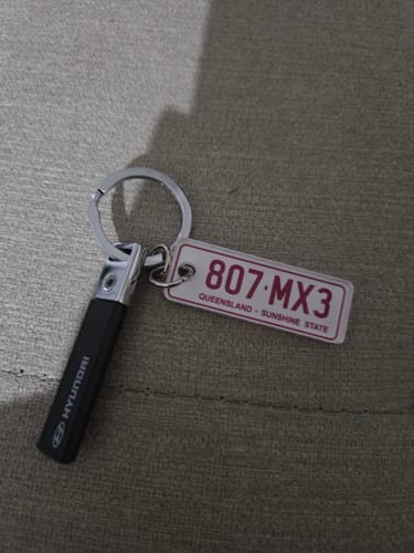 Customer photo review of QLD General Issue Licence Plate Custom Keychain