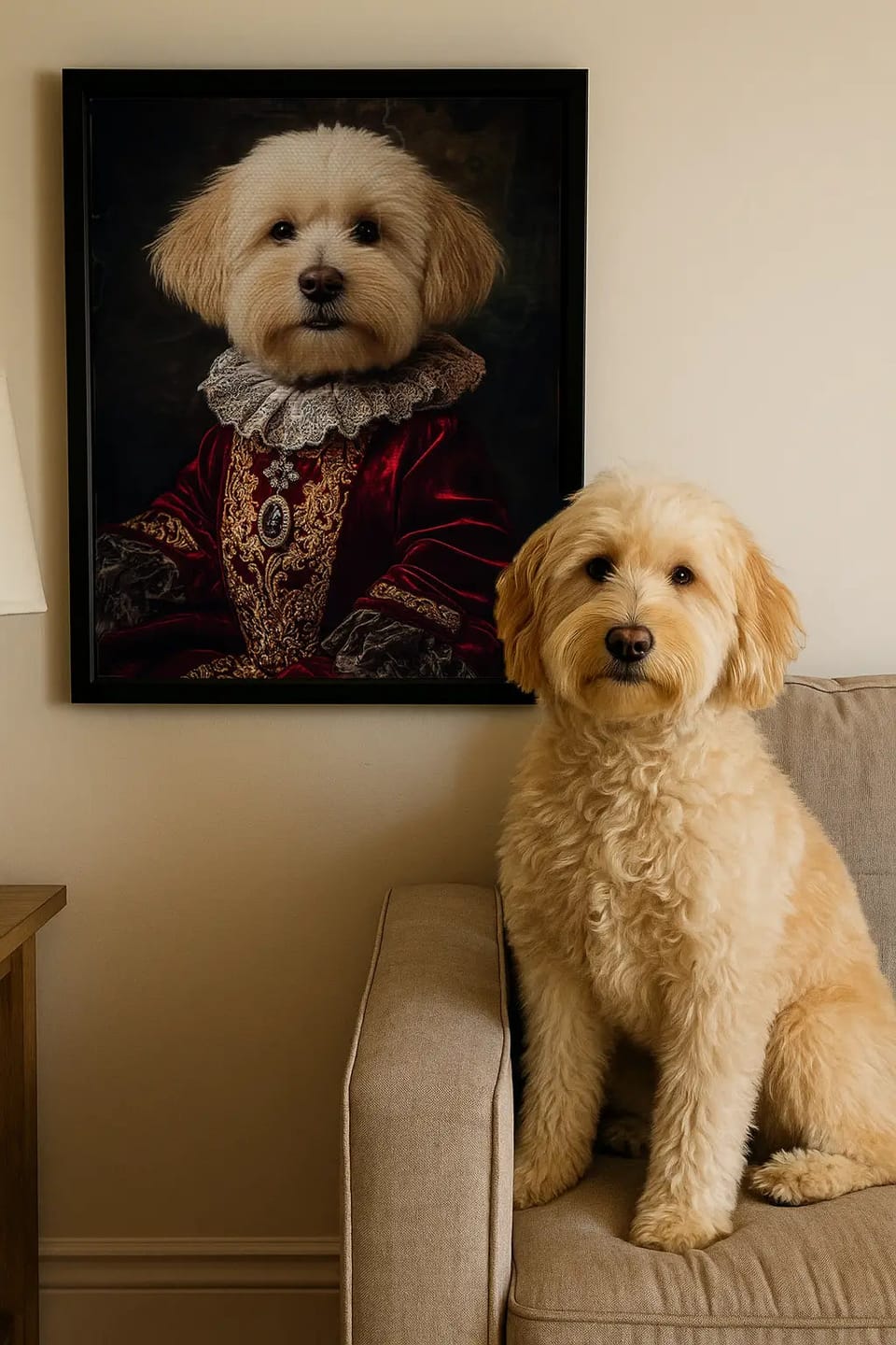 Customer photo review of Renaissance Pet Portrait Oil Painting_one pet