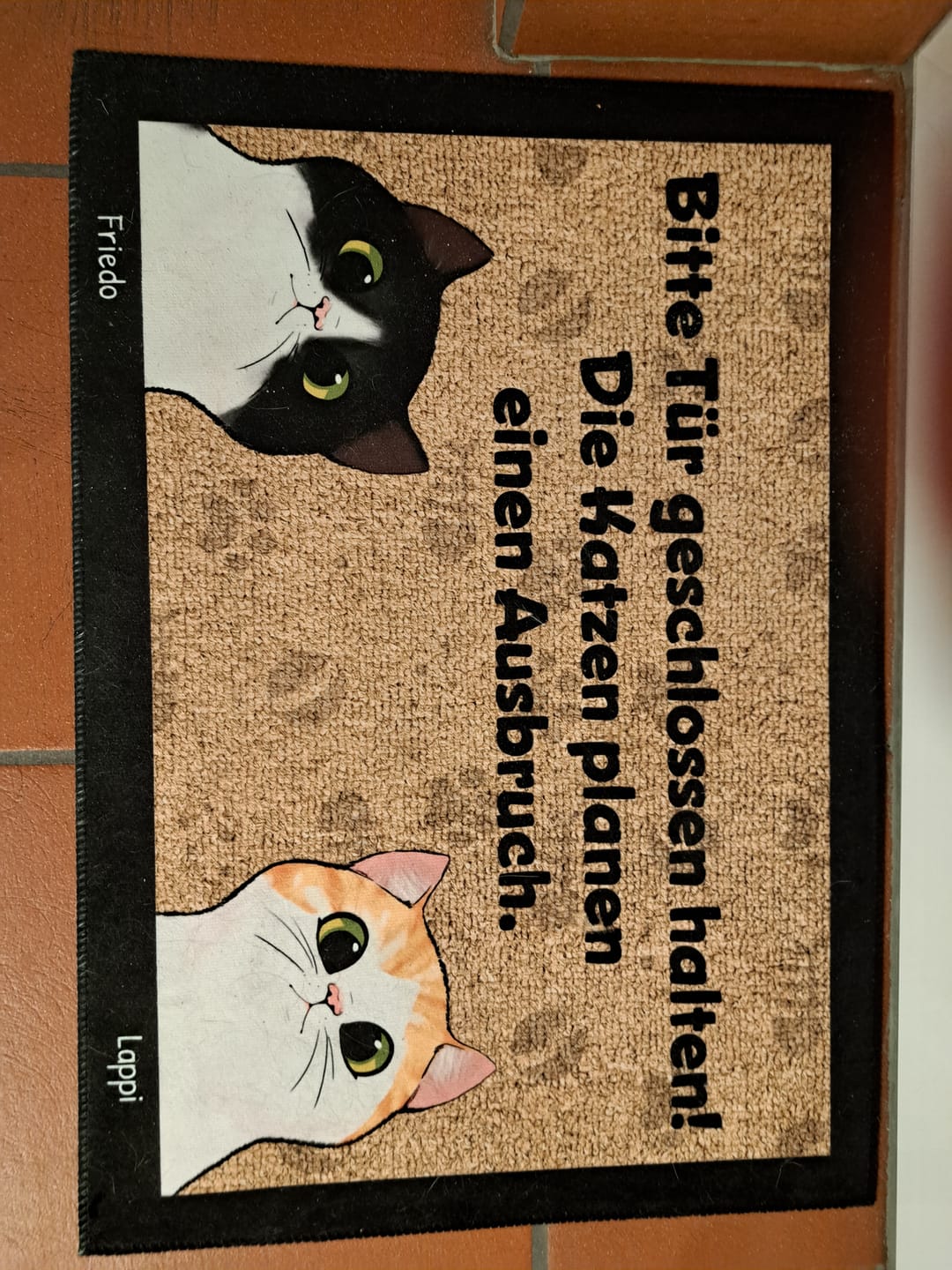 Customer photo review of Katzen planen einen Ausbruch - Individuelle Fußmatte