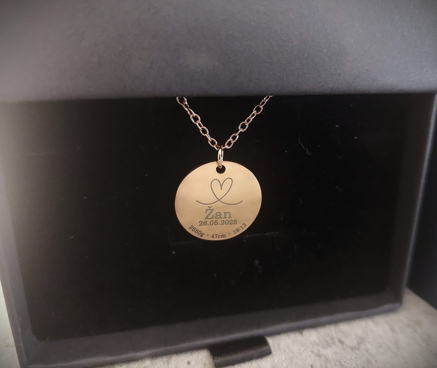 Customer photo review of Necklace: Newborn