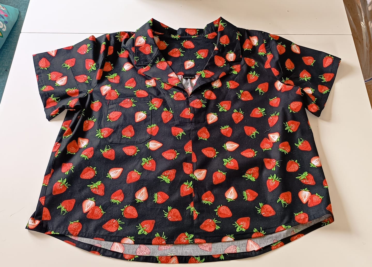 Customer photo review of Strawberry Rose & Hubble Cotton Poplin Fabric