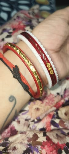 Customer photo review of Red – “Crimson Charm Women’s Bangle” (Pack of 1 Pair) (2 pis)