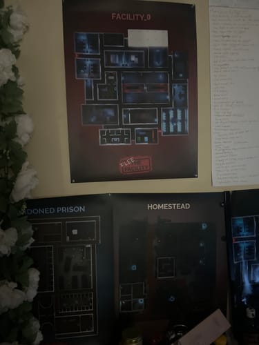 Customer photo review of Flee The Facility - Triple Map Poster Bundle