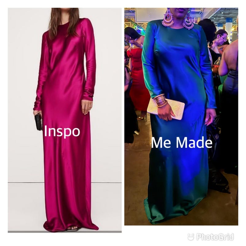 Customer photo review of Burgundy Silky Stretch Satin