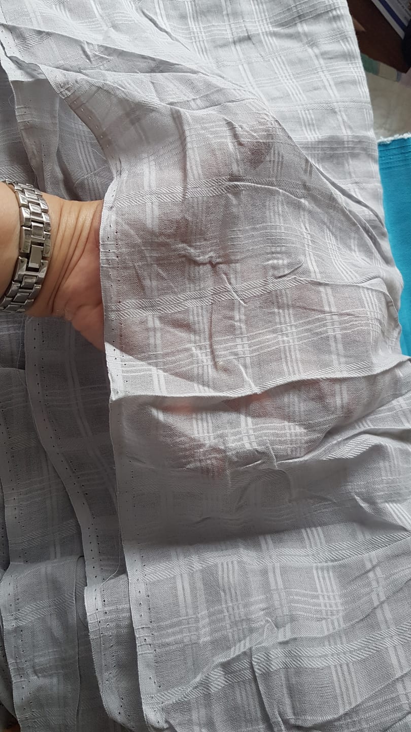 Customer photo review of Grey Checkered Muslin Fabric