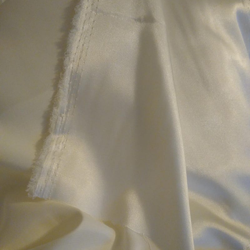 Customer photo review of Cream Satin Silky Stretch Satin