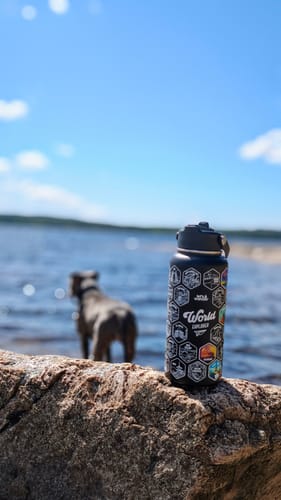Customer photo review of Let's Wander™ World Explorer Water Bottle + Stickers